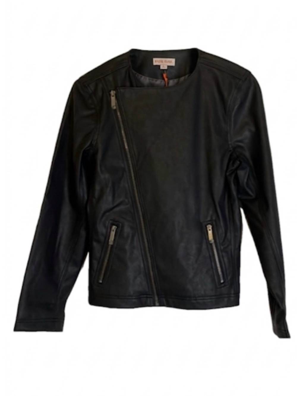 KNOX ROSE Faux Leather Asymmetrical Zip Closure Jacket, Women’s Size XS, Black